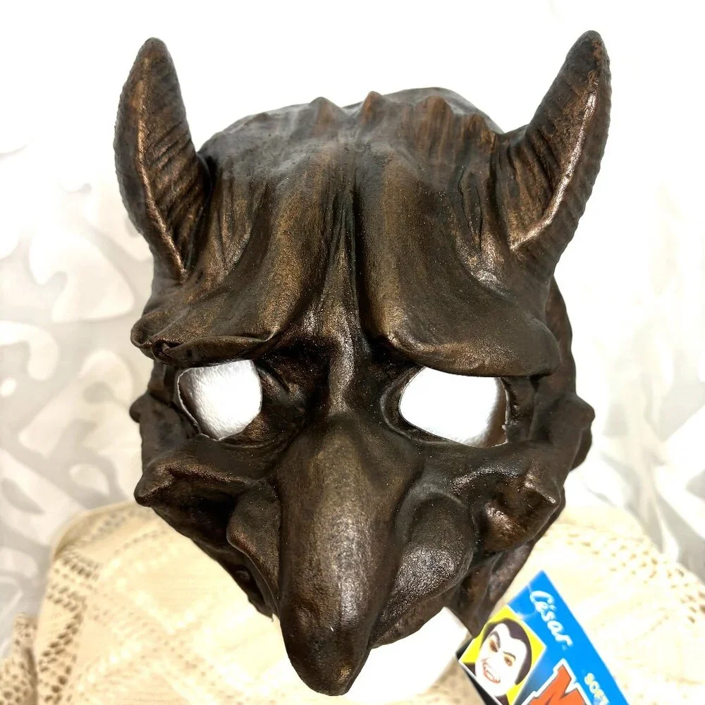 Cesar’ Vintage ’82 Collectible Bronze Latex Devil Half Mask